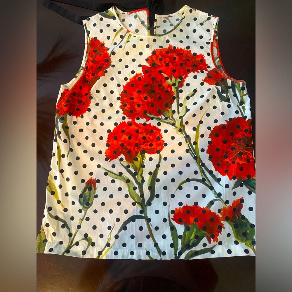 Dolce & Gabanna  polka dot/ floral top